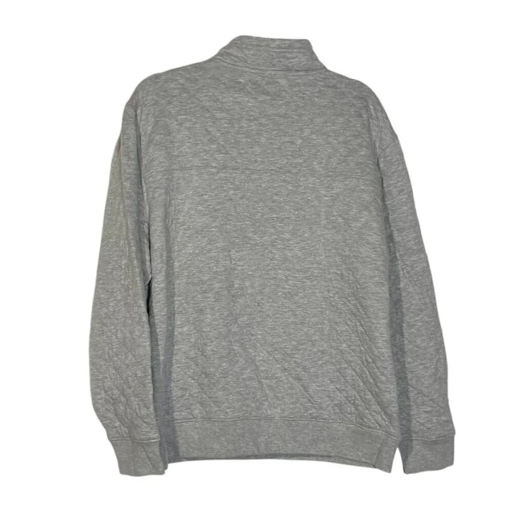 Kenneth Cole Quarter Zip Sweater Quilted Gray Button Size XL